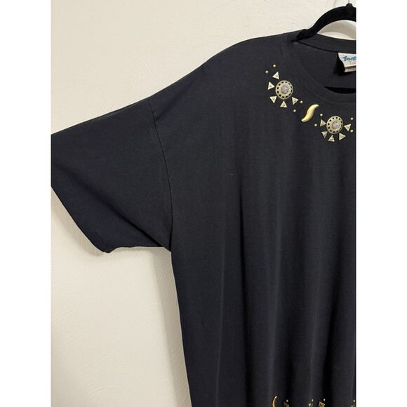 Vintage 80's Women's Plus 3X Top Black w/ Metal Embellishment & Art to Wear - Picture 4 of 16